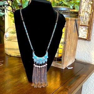 Boho style tassel Statement necklace.